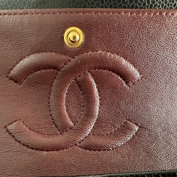 🖌Auth Chanel Classic Medium ” DOUBLE Flap Bag GHW Caviar Leather - Picture 15 of 16